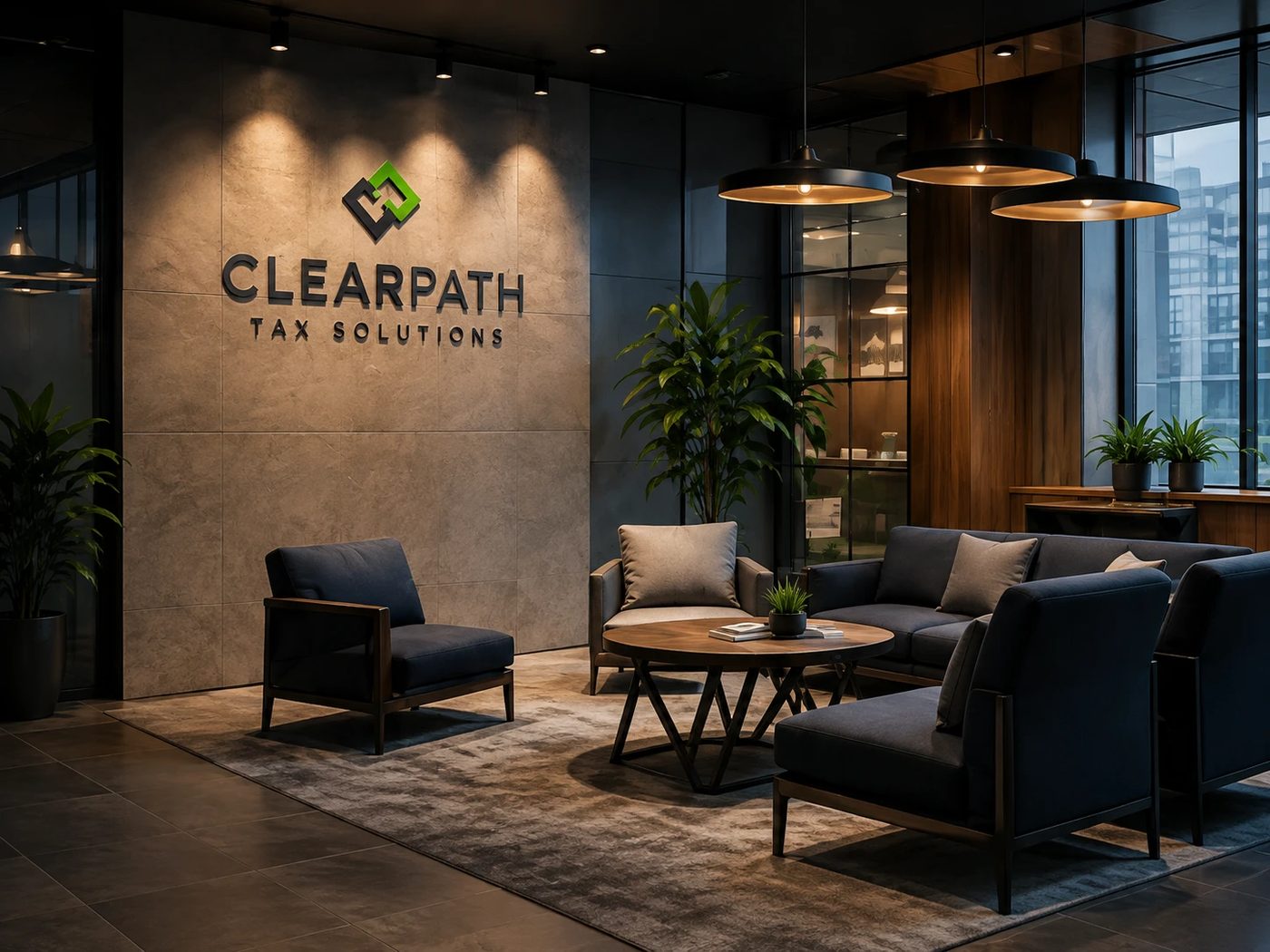 The ClearPath Tax Solutions reception area